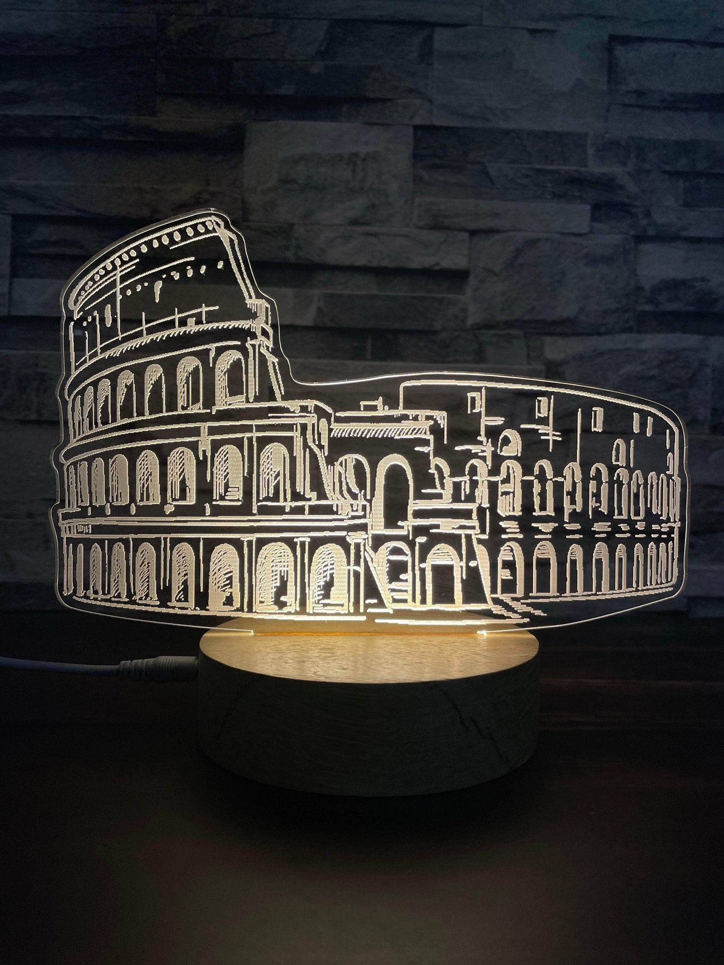 Lámpara Led Coliseo Romano lámparas Luz Cálida
