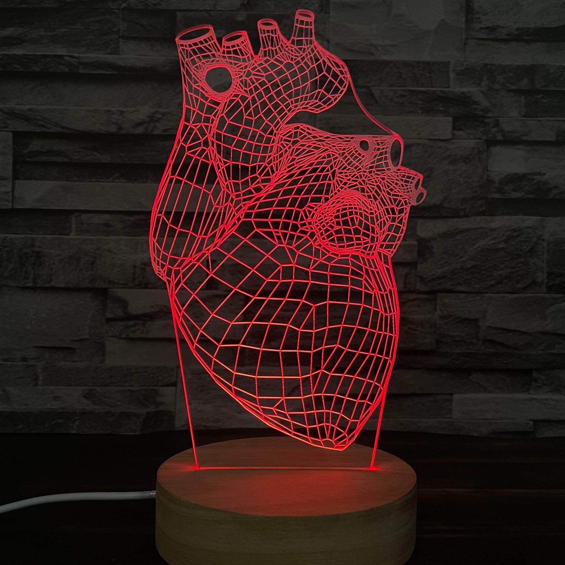 Lámpara Led Corazón 3D lámparas Luces de Colores intercambiables