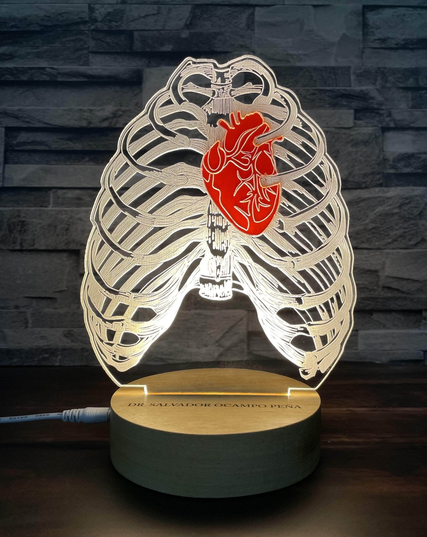 Lámpara Led Corazón y tórax lámparas Luz Cálida