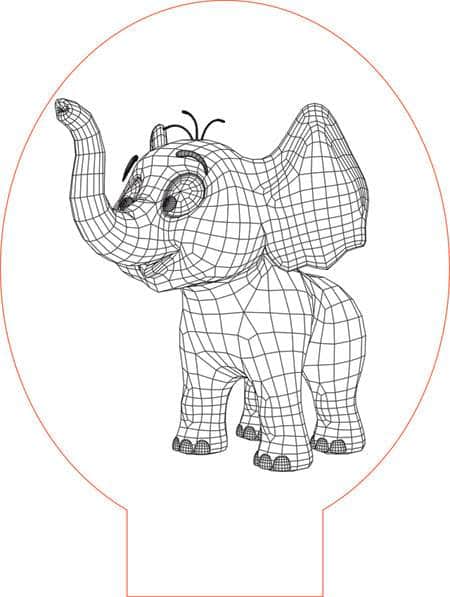 Lámpara Led Elefante Caricatura lámparas