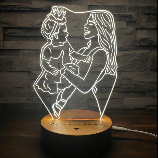 Lámpara Personalizada Dibujo Mamá lámparas