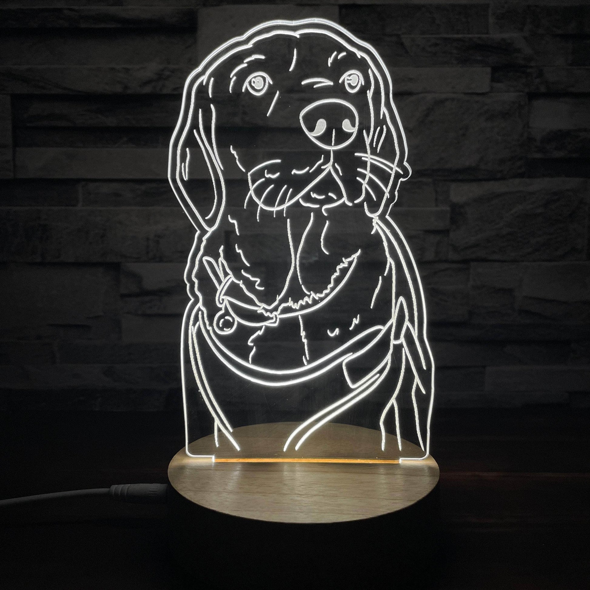 Lámpara Personalizada Lámpara dibujo de mascota lámparas Luz Cálida