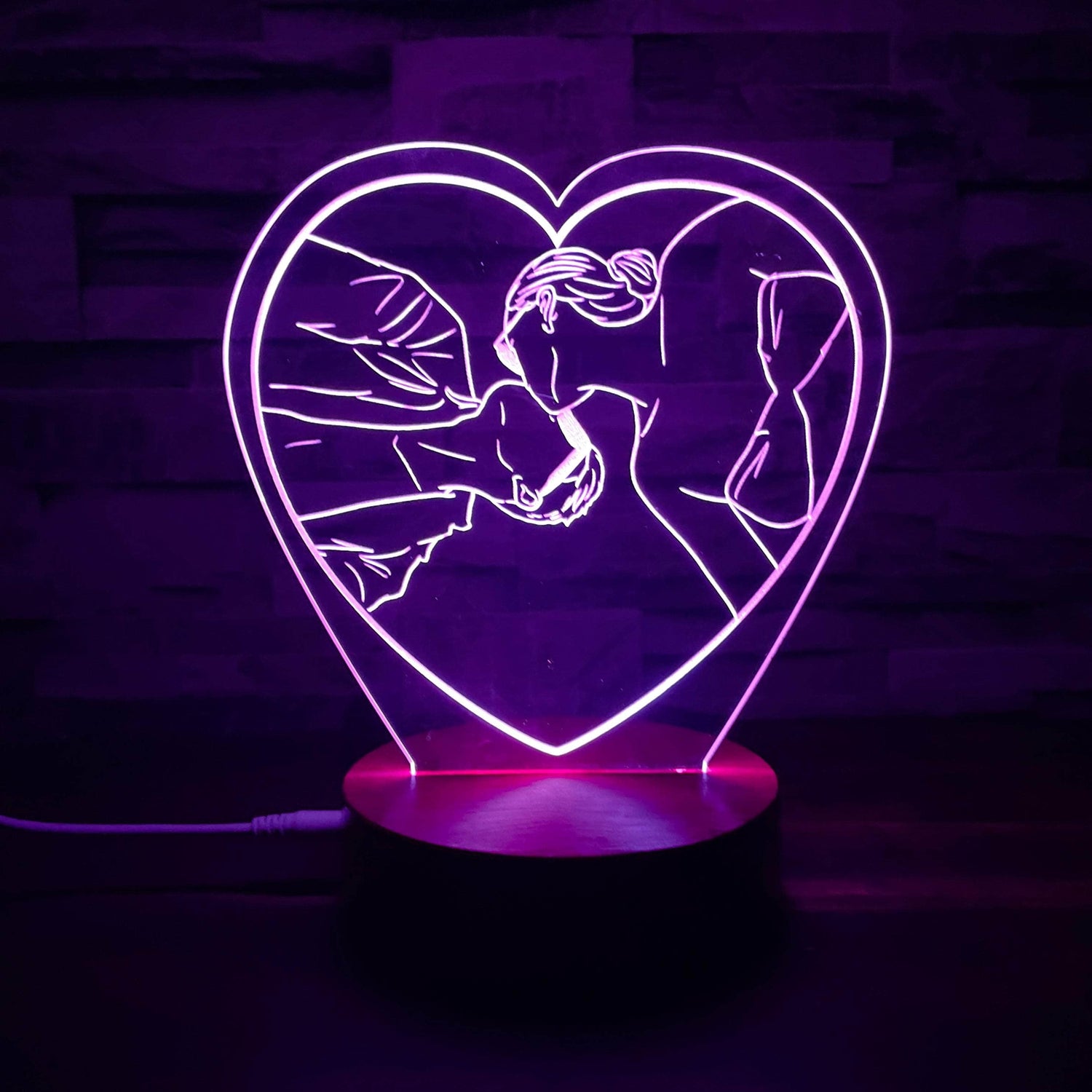 Lámpara Personalizada Lámpara Personalizada Silueta Corazón lámparas Colores